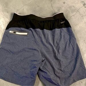 Active Men's Athletic Shorts in Blue with Black Waistband